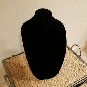 Black velvet necklace display